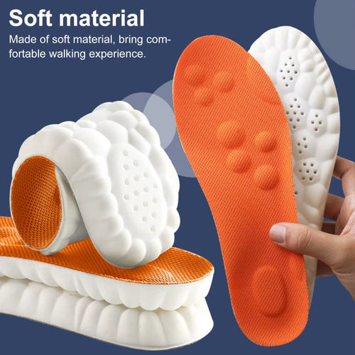 Memory Foam Insoles Cut to Fit Cloud Soles Breathable Inserts with Arch Support Shock-Absorbing Shoe Steppers for Sneakers