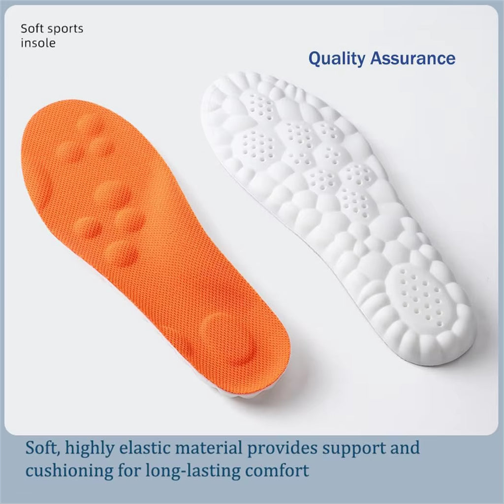 4D Cloud Tech Memory Foam Sports Exercise Insoles Comfortable Upper Shoe Inserts Flexible Massage Position Sole Generous Insoles