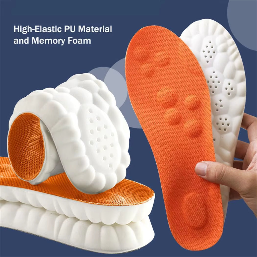 4D Cloud Tech Memory Foam Sports Exercise Insoles Comfortable Upper Shoe Inserts Flexible Massage Position Sole Generous Insoles